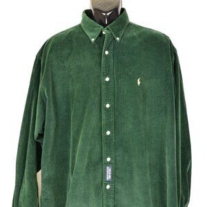 Polo Ralph Lauren The Blaire Button Down Men's Size XXL Green Corduroy Shirt